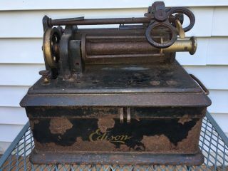 Antique Edison Wax Cylinder Dictaphone Phonograph Model E 1900s.  Parts/restore