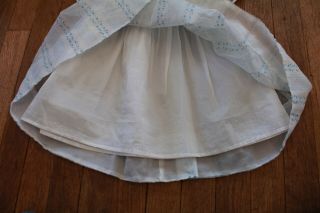 Vintage 1950s Shear Nylon Baby Girl Toddler Party Dress Blue Tiny Flower Print 4