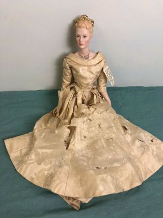 Vintage 22 " Martha Thompson Porcelain Grace Kelly Doll Signed Dress