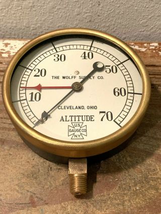 Dated 1927: Vintage US GAUGE Brass Pressure Gauge Design,  Antique,  Steampunk 6