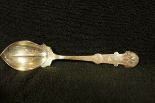 Antique Coin Silver Serving Spoon With Hallmark