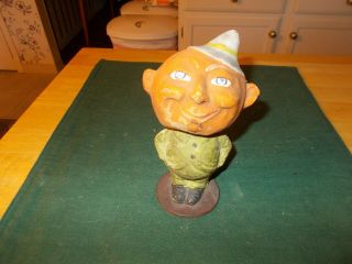 Early 1900s German Rare And Hard To Find Pumpkinman Nodder Made Out Of Papier Ma