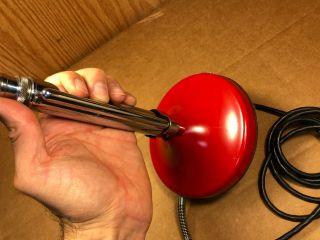 Vintage Astatic D - 104 Lollipop Microphone Model G Stand Red Base 6
