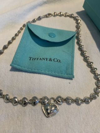 Tiffany & Co Rare Vintage Silver Heart Padlock Link Necklace