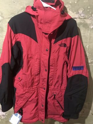 Vtg The North Face Mens Medium Rare Extreme Light Red Black Parka Jacket M288