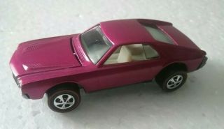 VINTAGE HOT WHEELS REDLINE 1968 CUSTOM AMX PINK USA RESTORED 3