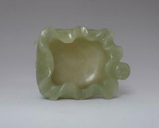 Perfect Chinese Carved Natural He Tian Jade Pendant Brush Washer (337)
