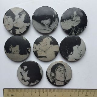 8x Vtg Og Rolling Stones Love You Live Promo 32mm Pin Badges 1977 Andy Warhol
