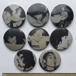 8x Vtg Og Rolling Stones Love You Live Promo 32mm Pin Badges 1977 Andy Warhol 2