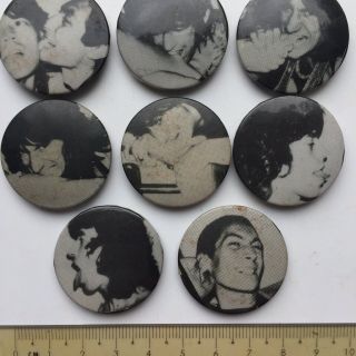 8x Vtg Og Rolling Stones Love You Live Promo 32mm Pin Badges 1977 Andy Warhol 5