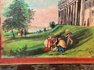 c1983 Miniature Dollhouse Artisan George Schlosser OIL PAINTING Grand Hotel 1800 5