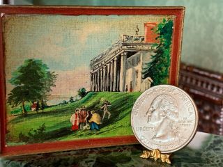 c1983 Miniature Dollhouse Artisan George Schlosser OIL PAINTING Grand Hotel 1800 8