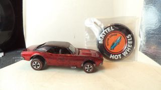 Vintage Hot Wheels Red Lines Usa 1968 Custom Camaro [red] W/button