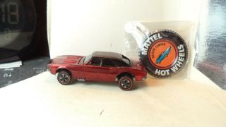 Vintage Hot Wheels Red Lines USA 1968 Custom Camaro [Red] w/button 2