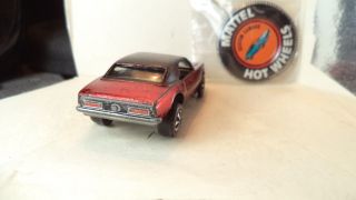 Vintage Hot Wheels Red Lines USA 1968 Custom Camaro [Red] w/button 5