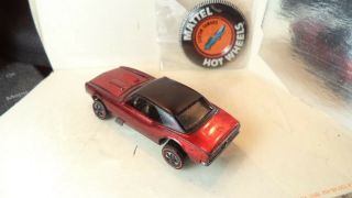 Vintage Hot Wheels Red Lines USA 1968 Custom Camaro [Red] w/button 6