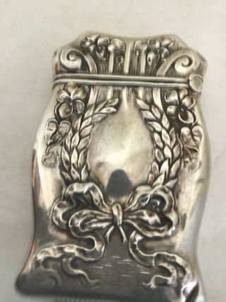 Antique Wallace Art Nouveau Repousse Sterling Silver Match Box Holder