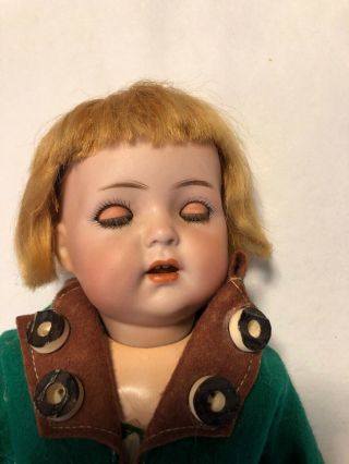 Sweet Antique German 121 K R Toddler Doll w/Tyrolean Outfit 12” Tall 2