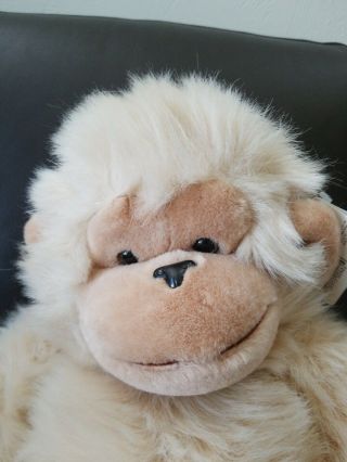 Vintage Russ Berrie MUNGO Monkey Plush Stuffed Animal Tan Creme 29 