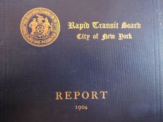 Rare Orig 1904 York City Subway Rapid Transit 375 - Page Report Book,  Maps