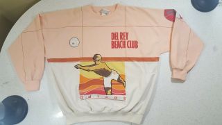 Vtg 80’s Adidas Del Ray Beach Club Beach Volley Team Long Sleeve Crew Shirt L - Xl