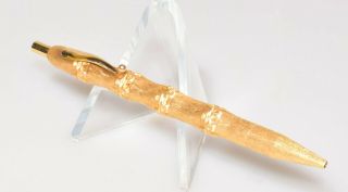 Tiffany & Co Vintage 14k Yellow Gold Bamboo Retractable Ballpoint Pen Minty