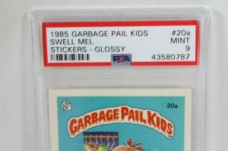 Vintage 1985 Series 1 Glossy Garbage Pail Kids Card PSA Graded 9 Swell Mel 20a 2