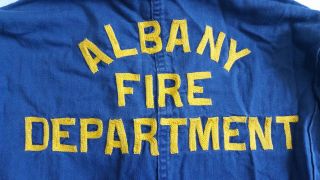 Vintage 40s Lankfords Navy Blue Albany NY Fire Department Coveralls SZ 40 Long 11