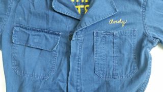 Vintage 40s Lankfords Navy Blue Albany NY Fire Department Coveralls SZ 40 Long 4