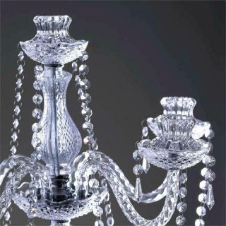 Tall Silver Clear 5 Arm Candelabra 35in Crystal Centerpiece Wedding Party Metal 3