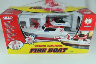 Vintage Nikko Radio Control Fire Boat Rescue With Charger And Battery