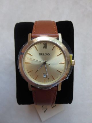 Bulova Unisex Classic Sophistication Brown Leather Strap Watch 97b135 - 38mm