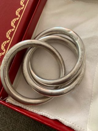 Cartier Vintage 1989 Silver Trinity Ring Napkin Holder 3