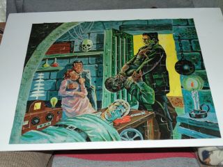 Vintage 1960s Jaymar 17x22 Frankensteins Revenge Puzzle 100 Complete