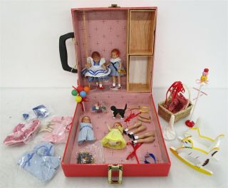 Vintage Effanbee Wee Patsy Doll Trunk,  Dolls,  & Clothes In House Box Set