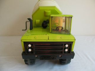 Vintage 1974 - 75 Tonka Toys Lime Green Mighty 6 - Wheel Cement Mixer Truck 3950 VG 2