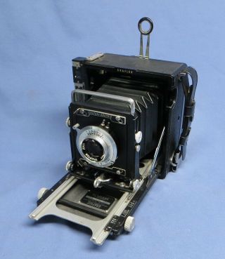 Vintage Century Graphic Graflex Camera Trioptar 103mm F4.  5 Lens & 120 Film Back