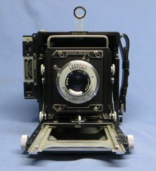 Vintage Century Graphic Graflex Camera Trioptar 103mm F4.  5 Lens & 120 Film Back 2