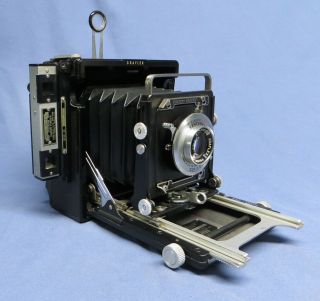 Vintage Century Graphic Graflex Camera Trioptar 103mm F4.  5 Lens & 120 Film Back 5