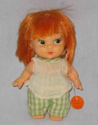 Sweet Vintage 6 1/2 " Japan Herman Pecker Girl Doll