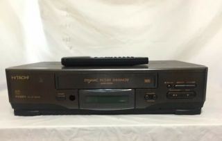Hitachi VCR w/OEM Remote FX621 VTG VHS Player Quiet Fast Rewind 4 Head 2