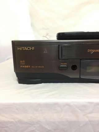 Hitachi VCR w/OEM Remote FX621 VTG VHS Player Quiet Fast Rewind 4 Head 3