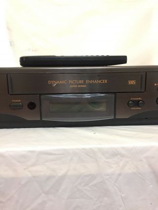 Hitachi VCR w/OEM Remote FX621 VTG VHS Player Quiet Fast Rewind 4 Head 4