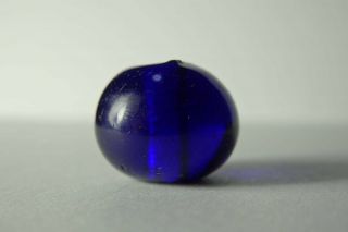 Meiji Period Japan Antique Opaque Cobalt Blue Glass Ojime Bead Vintage Netsuke