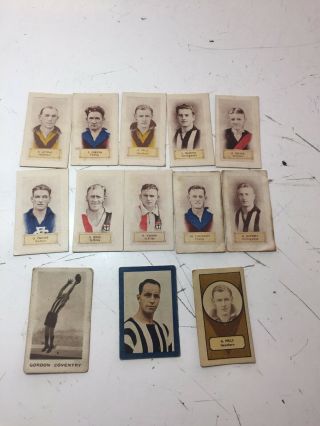 Group Of 13 Very Rare 1930 ‘ S Vfl Footy Cards,  Hoadleys,  Craig Hales Etc