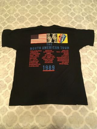 Vintage Rolling Stones 1989 North American Tour Concert T - Shirt Size Large 6