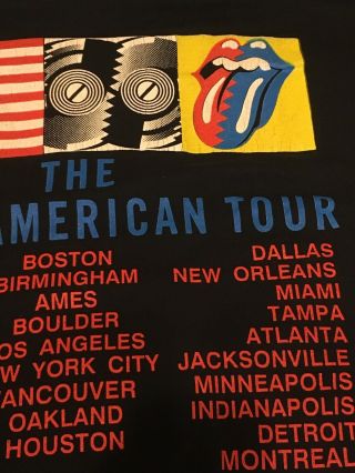 Vintage Rolling Stones 1989 North American Tour Concert T - Shirt Size Large 8