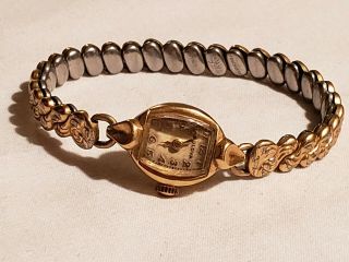 Antique Vintage Ladies Bulova 14KT Gold Wristwatch 2