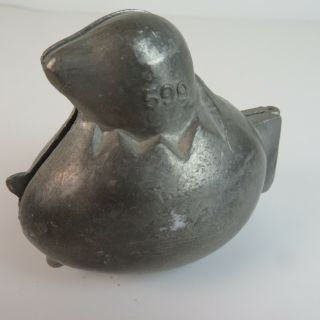 Vintage Chick Hatching Pewter Ice Cream Mold - Easter Chocolate Egg Chicken 599 4