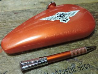 Nos Vintage Orange Chrome Trim Ct Harley Davidson Waterman Horizon Ballpoint Pen
